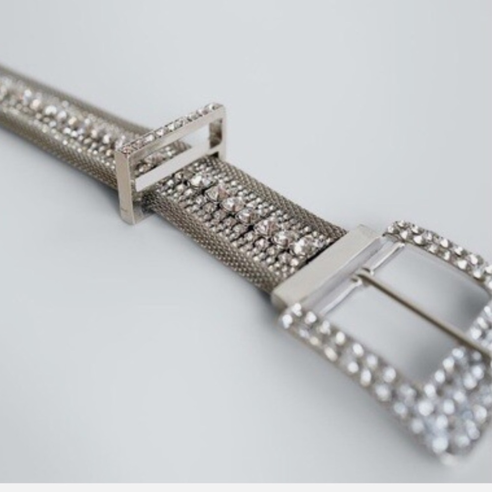 ZARA metallic and brass glass RHINESTONE jewel belt size 85
REF. 4319/206 - Picture 3 of 7